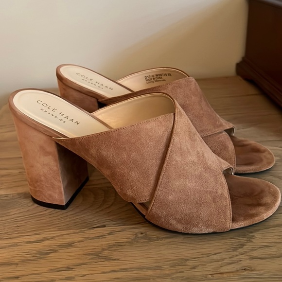 Cole Haan tan suede cross sandals - Picture 1 of 6